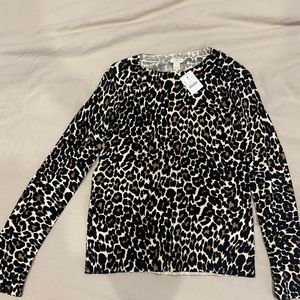 J Crew Leopard print super soft sweater, size small with tags still attached